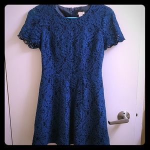 J.Crew Lace Petite Blue Dress